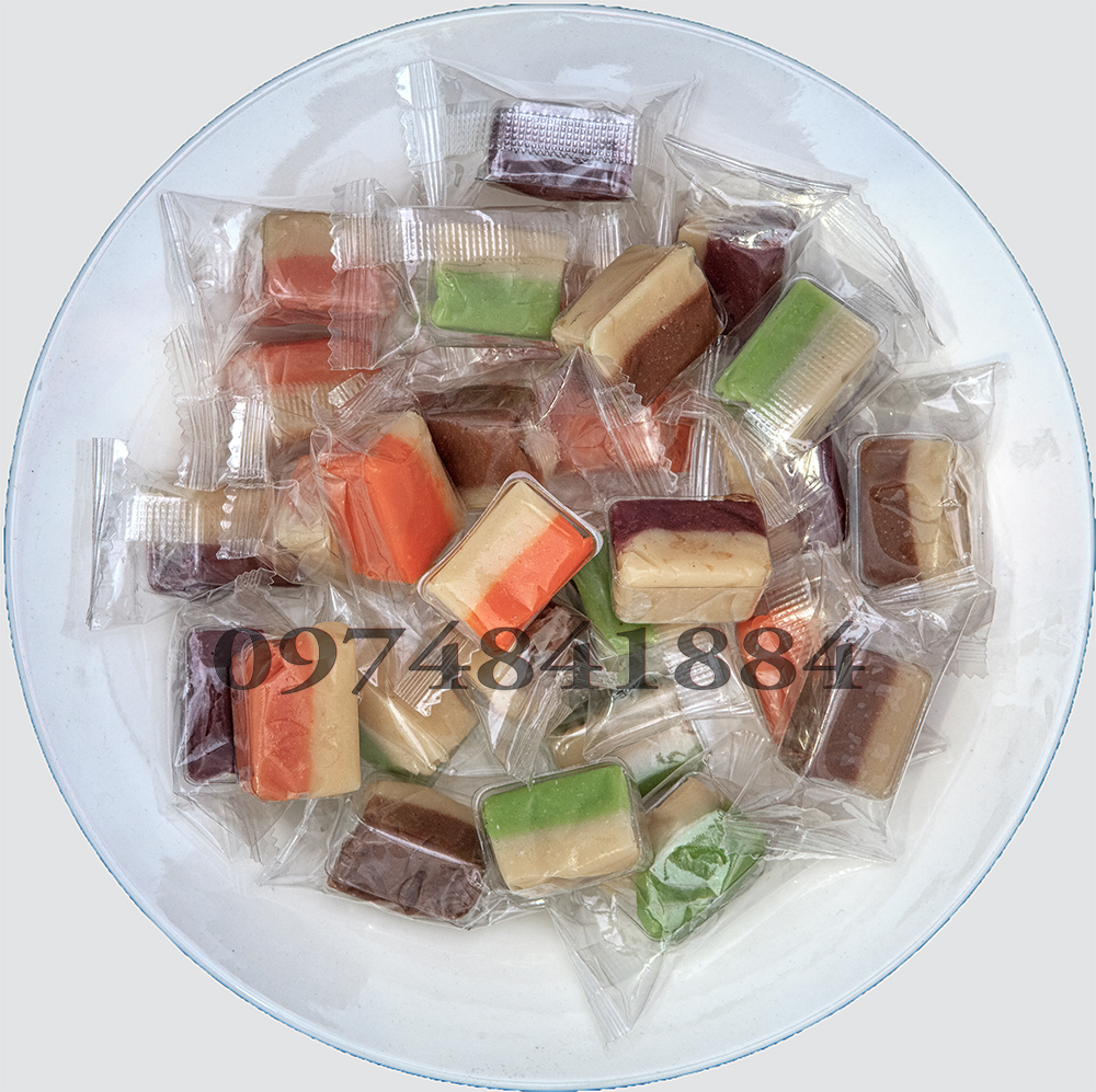 Kẹo dừa không đường ngũ vị mềm dẻo thơm béo 250g/ 500g/ 1kg - dành cho người ăn kiêng, tiểu đường