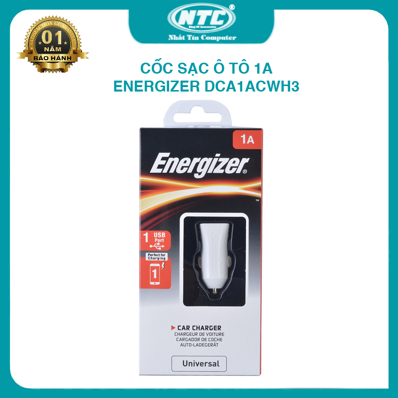 Cốc sạc ô tô energizer 1a 1 cổng usb - hãng phân phối chính thức