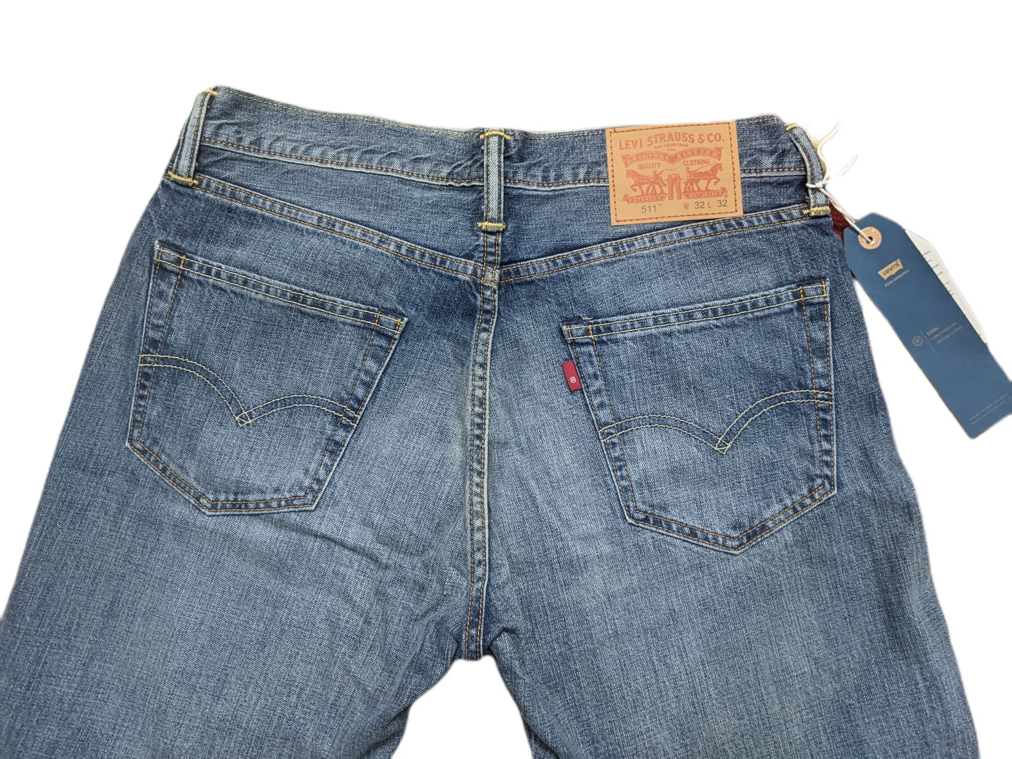 Quần jeans nam levi's 504 Regular Straight Fit W33L32 Hàng hiệu 
