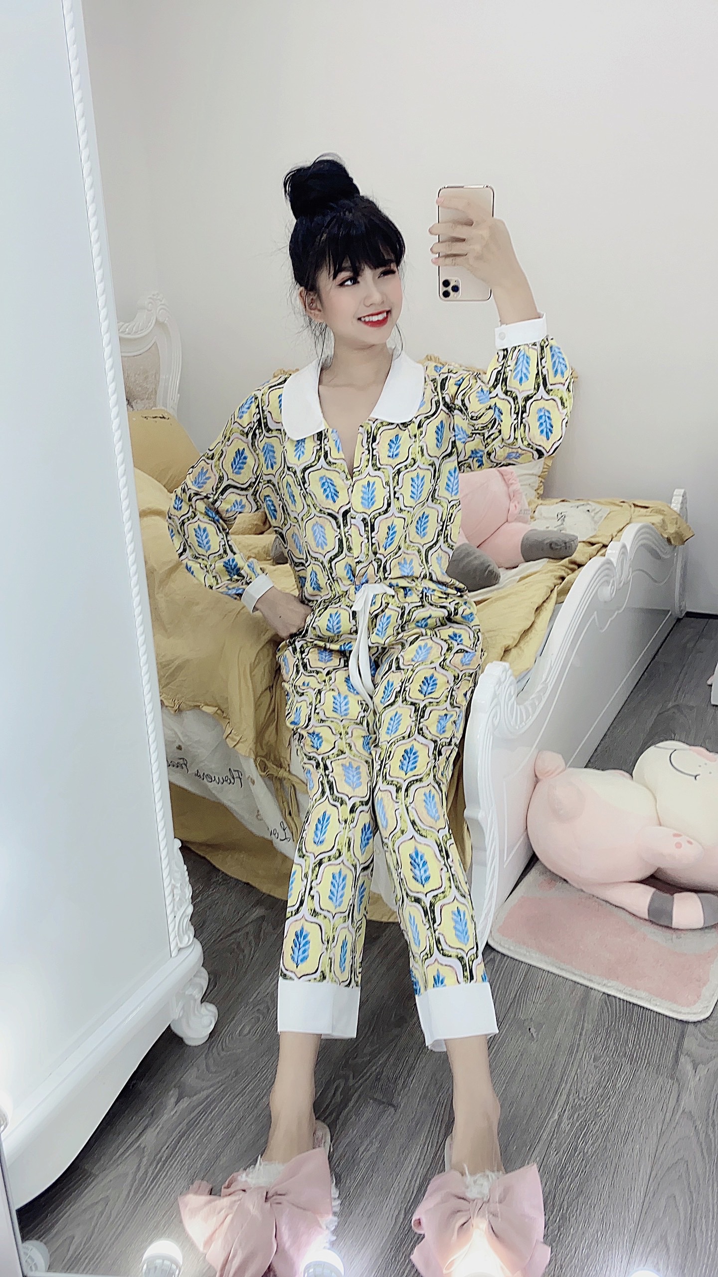 Đồ Bộ Lụa Satin Phong cách Tiểu Thư