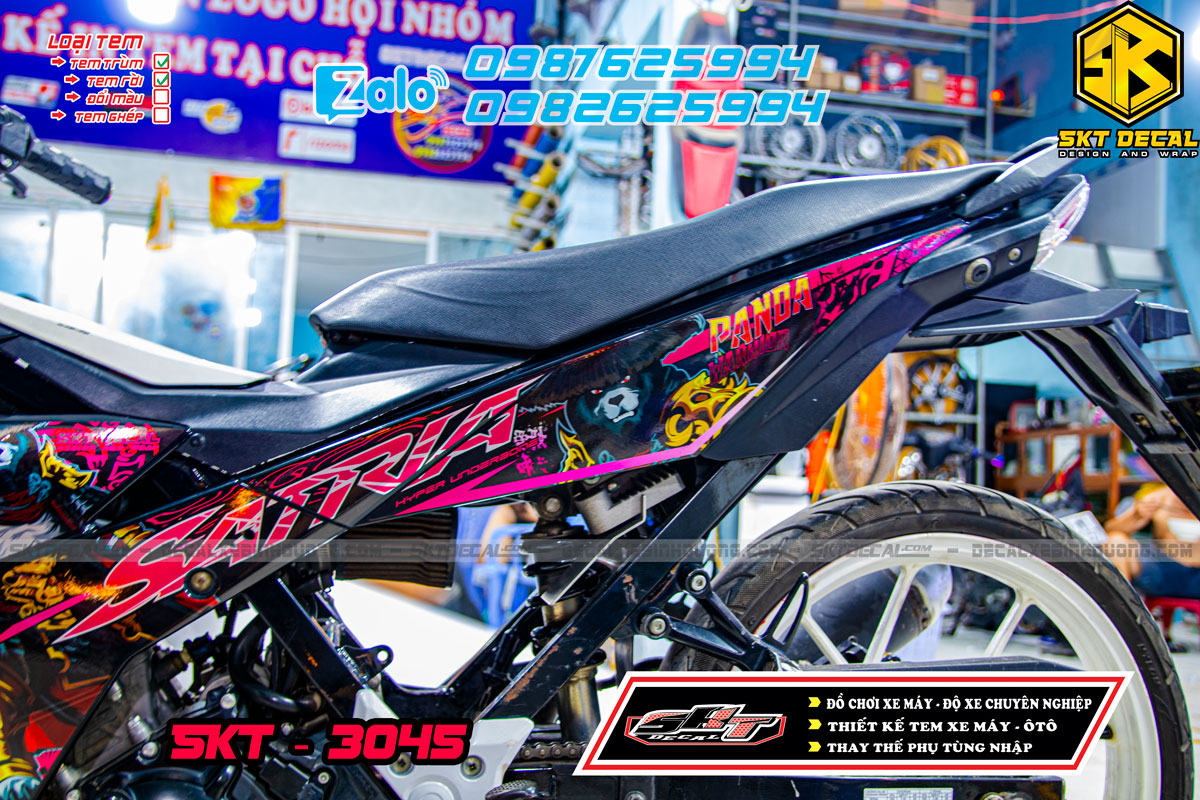 tem trùm satria hồng đen panda