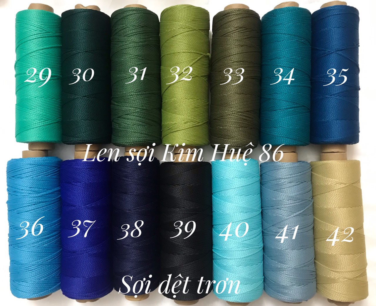 Sợi dệt trơn ( từ màu 01 đến màu 50)