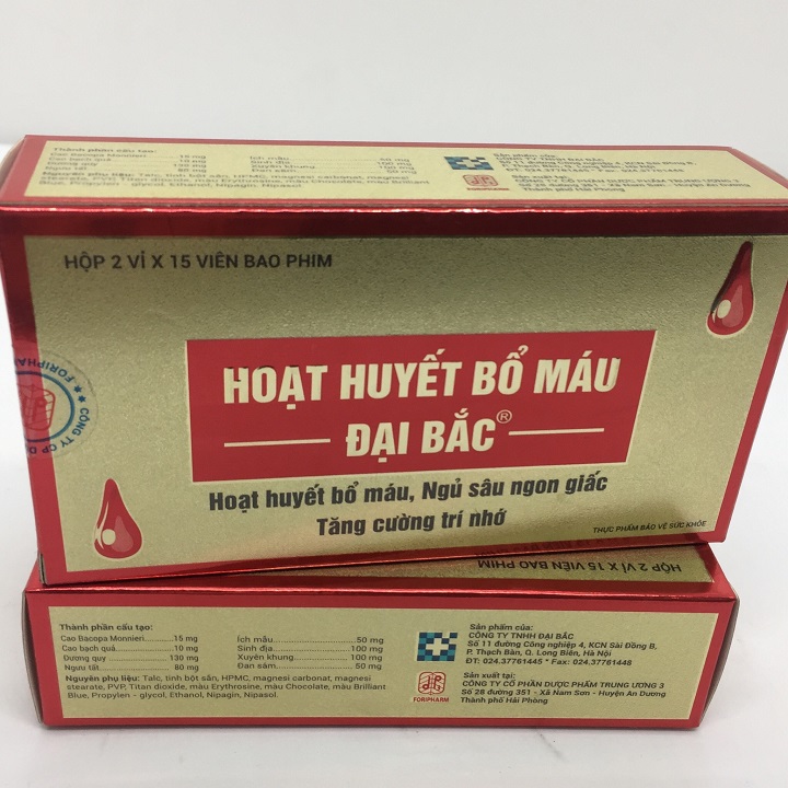 Hoạt huyết bổ máu đại bắc hộp 30 viên ,
