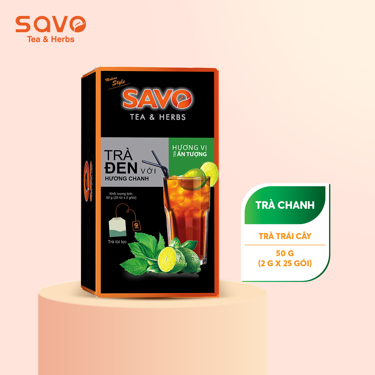 [HCM]Trà SAVO Chanh (Lemon Tea) - Hộp 25 Gói x 2g