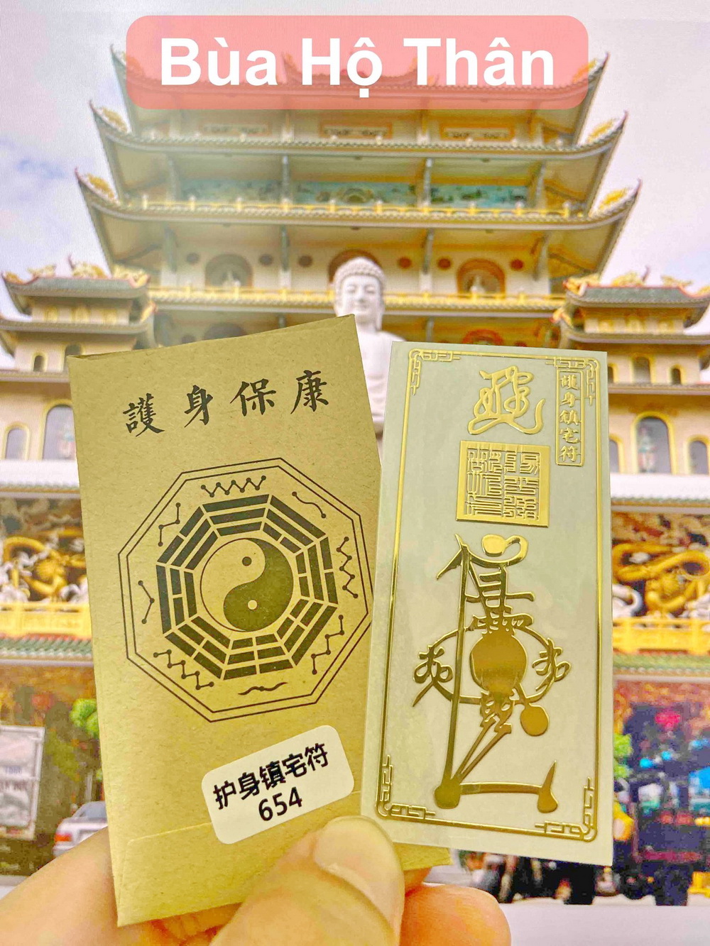 Linh phù BÙA HỘ THÂN BÌNH AN, linh phù bảo trợ, miếng dán điện thoại đẹp lung linh