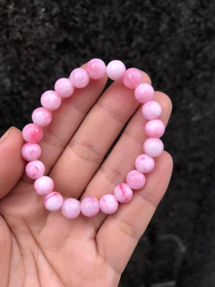 [HCM]VÒNG TAY ĐÁ MÃ NÃO HỒNG 8LY