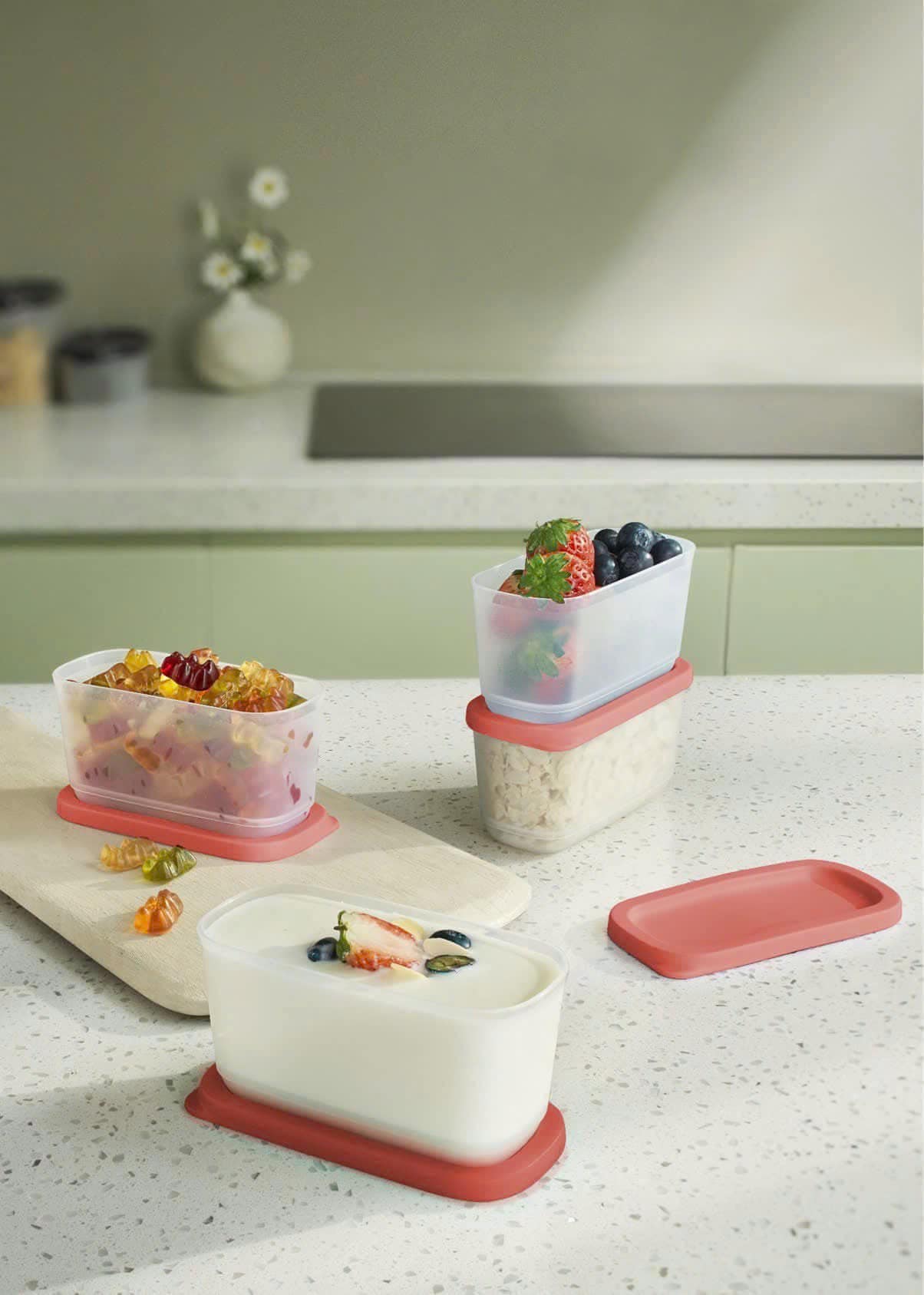 Bộ hộp BQTP Mini Rectangular colorful 250ml (4) - Tupperware chính hãng