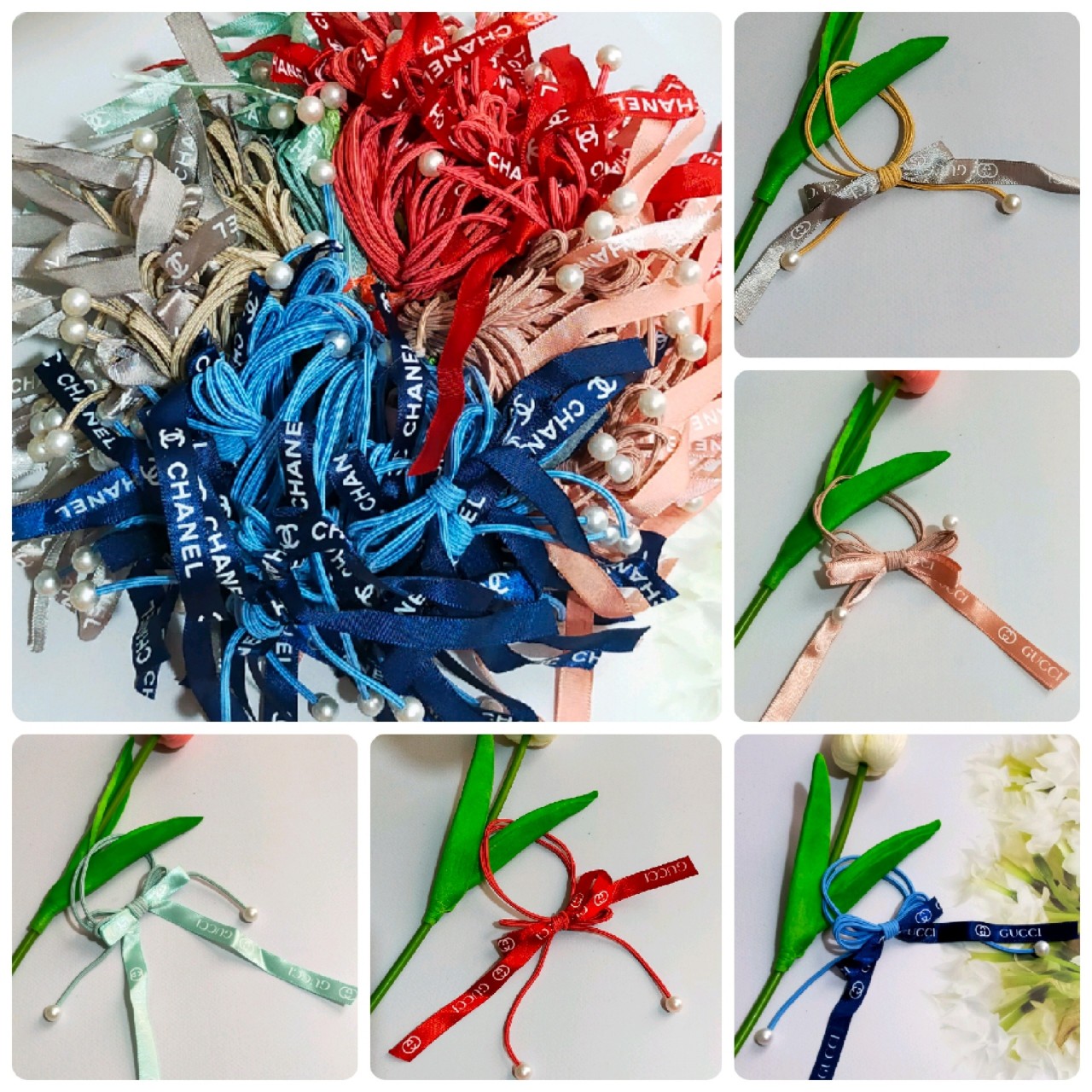 Sỉ 100 Dây Cột Tóc Nơ Dài Phong Cách Hàn Quốc Siêu Dễ Thương