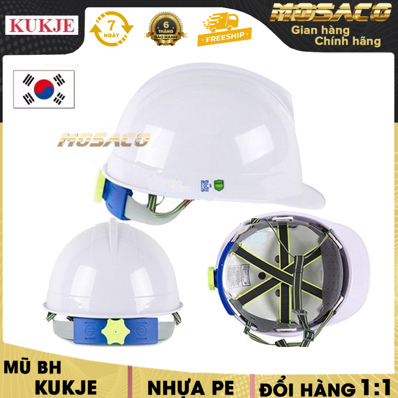 [CAM KẾT CHÍNH HÃNG] Mũ bảo hộ lao động Kukje Mũ bên trong mũ có lớp lót xốp – có khả năng chống nóng, cách điện, nhựa PE cao cấp - MOSACO