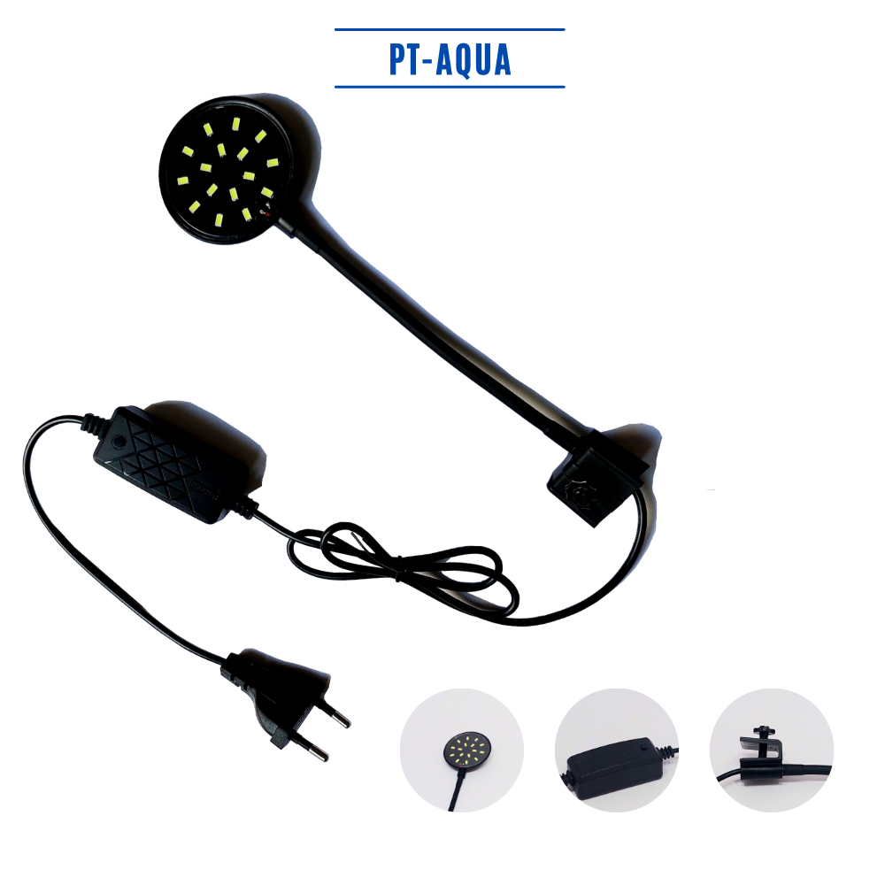Đèn kẹp bể cá thủy sinh tròn mini phù hợp cho hồ thủy sinh nhỏ