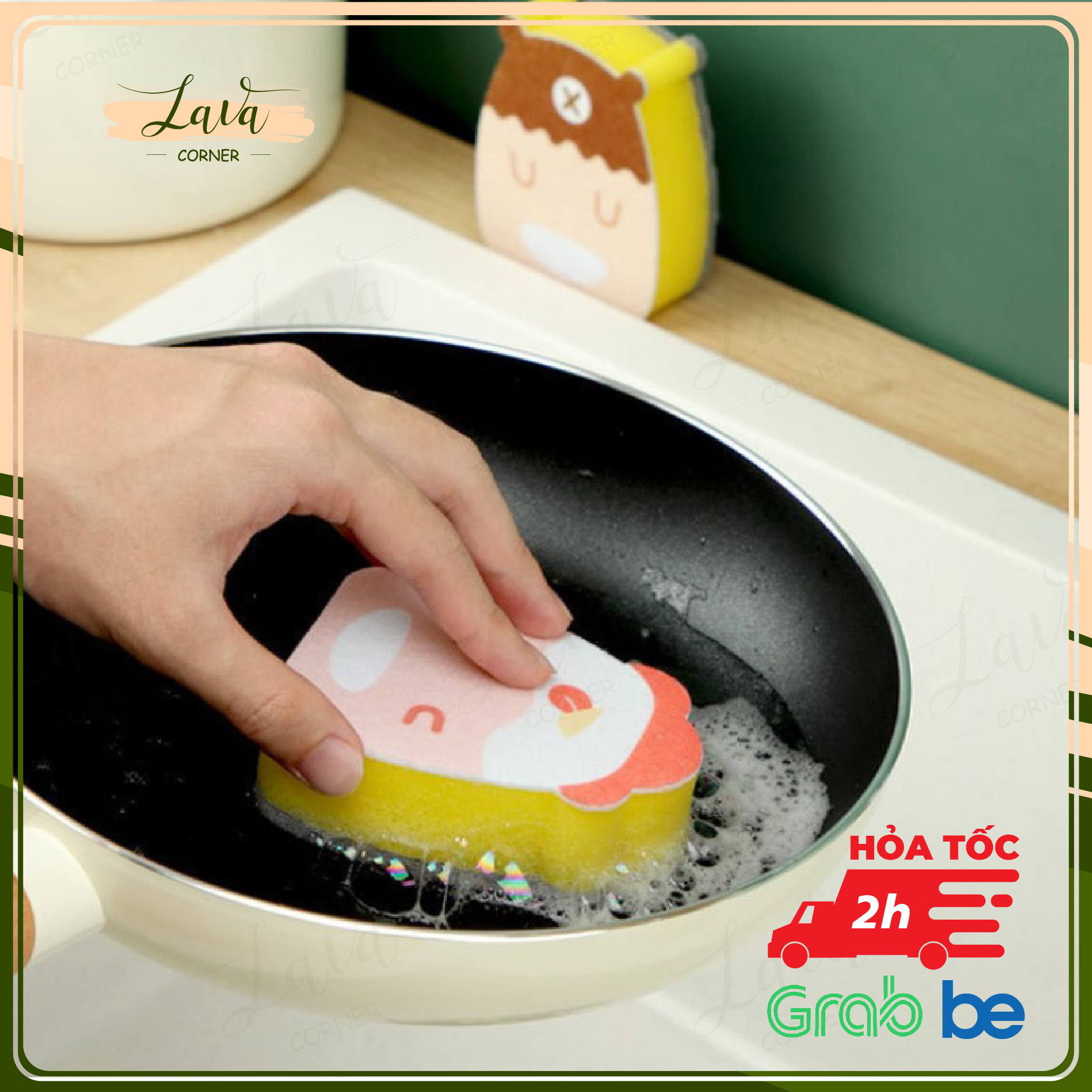 Miếng Rửa Chén Bát Bọt Biển Đa Năng Hình Thú Cao Cấp