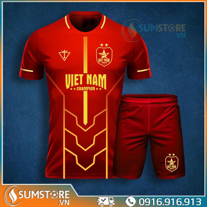 [HCM]Đồ Thể Thao Bóng Đá Mẫu Độc Lạ Cực Đẹp - Tuyển Việt Nam Champion Đỏ S02