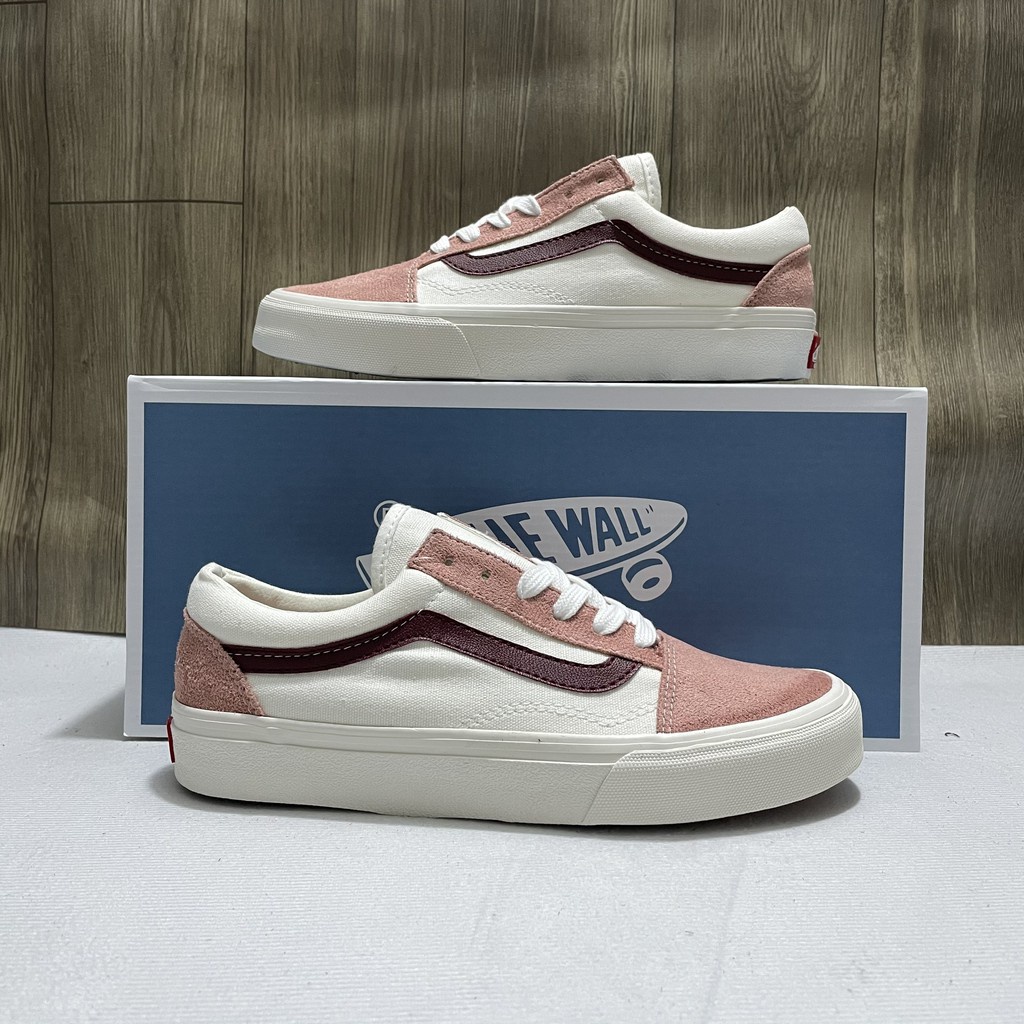Giày Vans vault old skool nữ màu hồng chuẩn 11 Full Bill Box - Giày thể thao Vans hồng nữ đi học đi chơi siêu đẹp