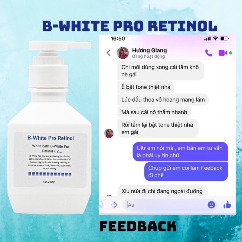 tắm trắng ủ trắng khô B white pro retinol x2