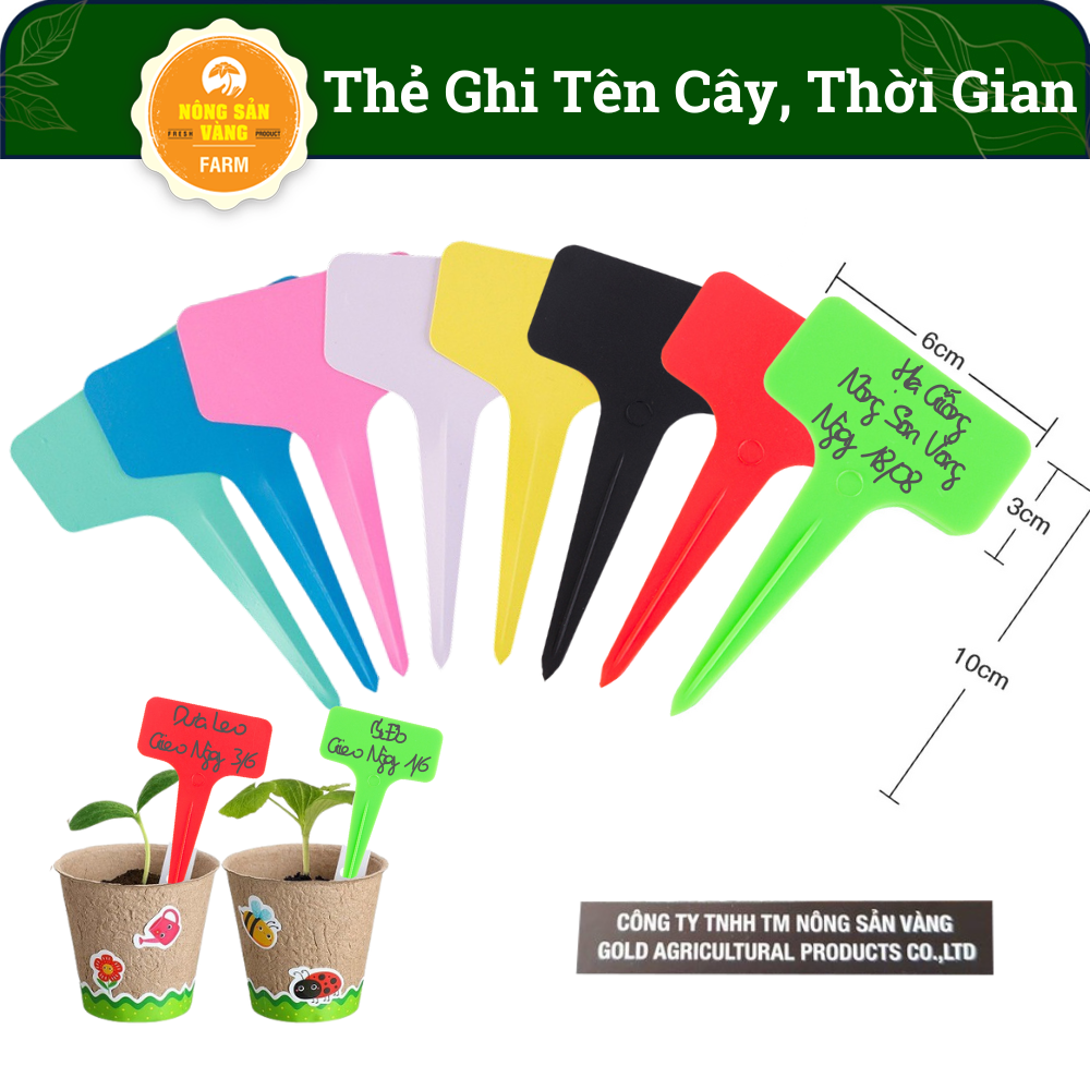 Set of 10 PCs plant name cards easy to use reusable PE gardening tools plant name Note days plant name-shallow yellow