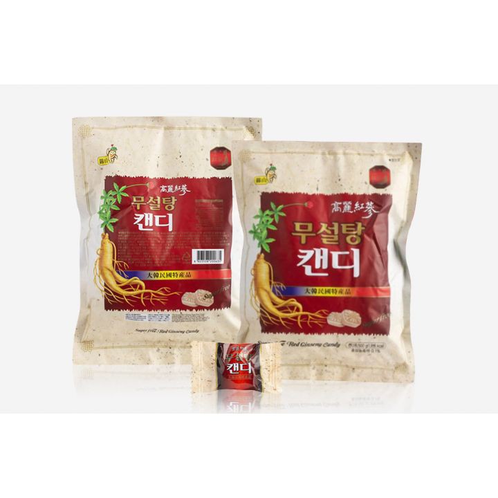 [HCM]Kẹo Hồng Sâm Không Đường Trắng Hàn Quốc 500g