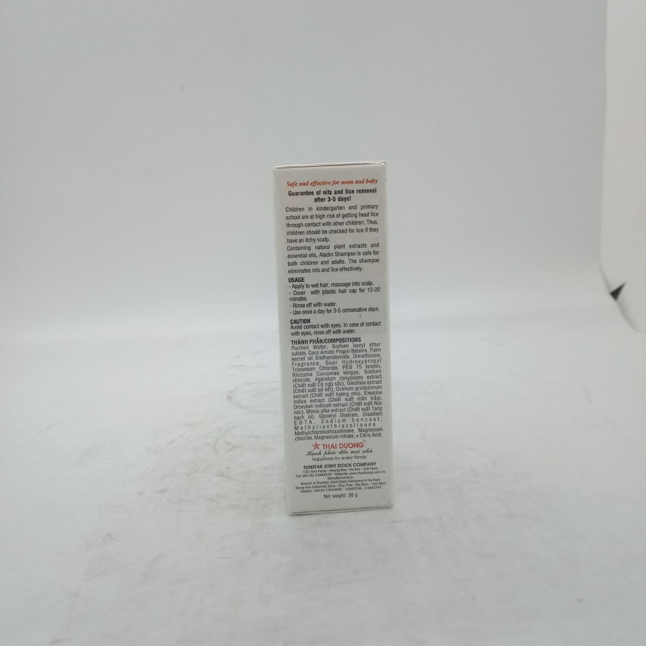 Dầu gội dược liệu tri chấy Aladin 30g