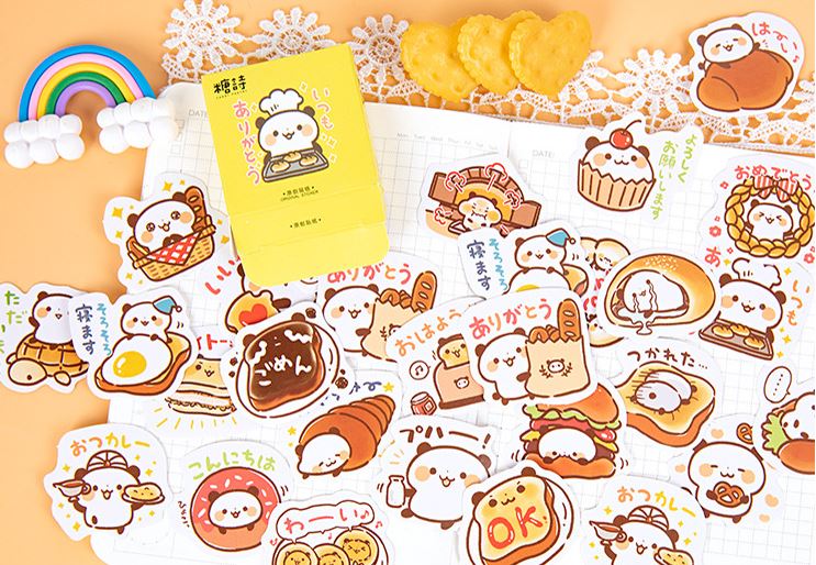 Bộ 46 Sticker Đầu Bếp Gấu E104