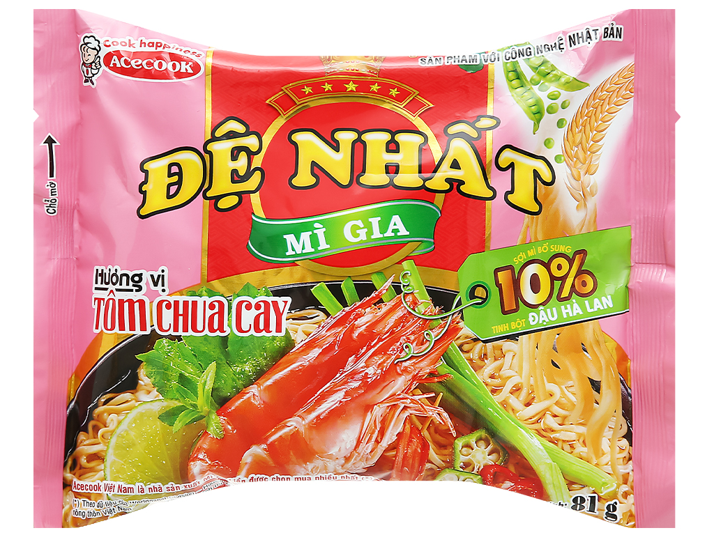 [HCM] [Lốc 15 gói] Mì Đệ Nhất hương vị tôm chua cay 81g