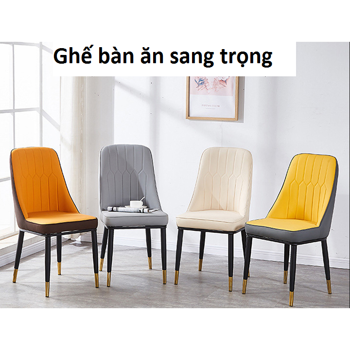 Ghế MONET nhập khẩu sang trọng, ghế cafe da bọc nệm siêu mềm GNK001