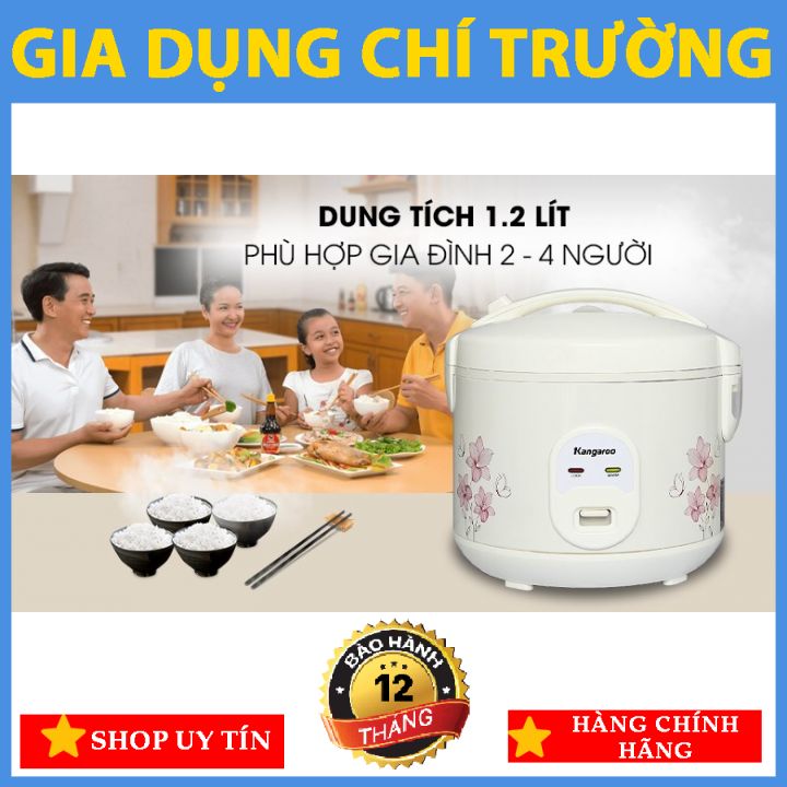 [NỒI CƠM ĐIỆN NẮP GÀI] Kangaroo KG12RC1 1.2 lít