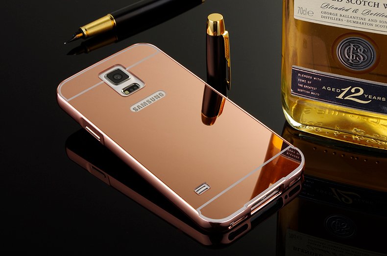 Ốp lưng tráng gương viền kim loại SamSung Galaxy S5 bo tròn