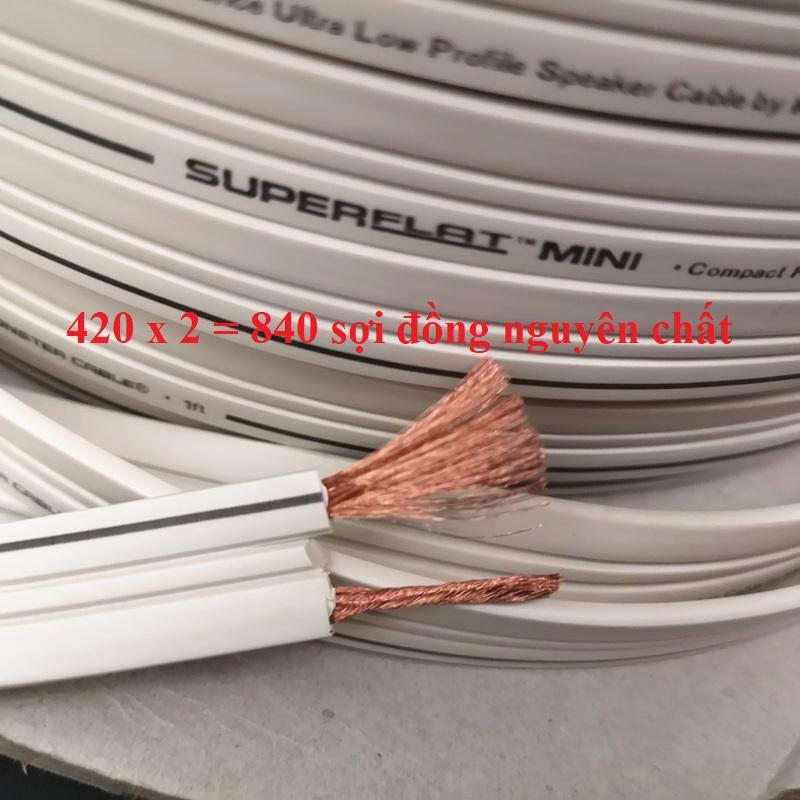 01m Dây loa Monster SUPERFLAT MINI 2 lõi 840 sợi - 2 lõi 3.52mm đồng nguyên chất - Monster SuperFlat mini