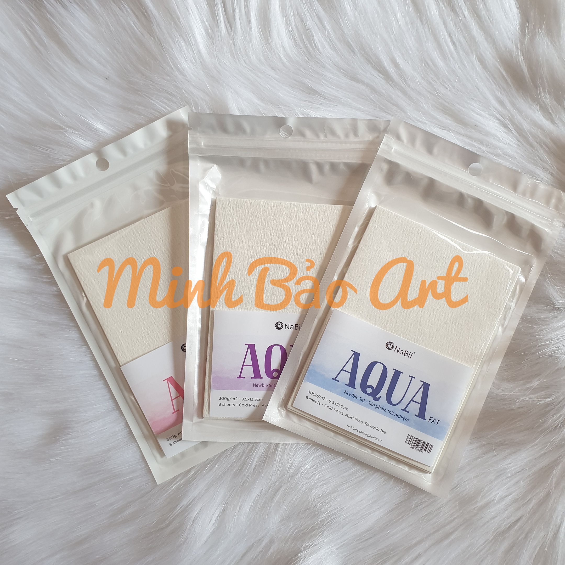 [HCM]MẪU MỚI 2021 - GIẤY VẼ MÀU NƯỚC NABII AQUA FAT 300 GSM (SIZE A6 8 TỜ)