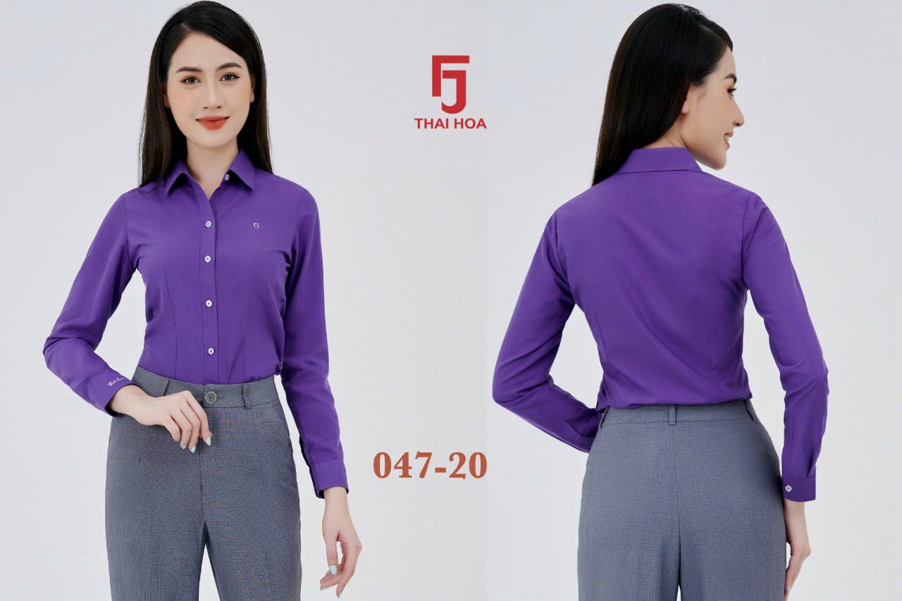 Thai Hoa Shirt, Soft and Cool Fabric, Plain 047