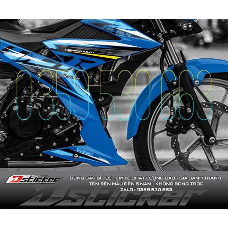 Tem rời Raider - mẫu 2021 dán xe xanh gp zin -