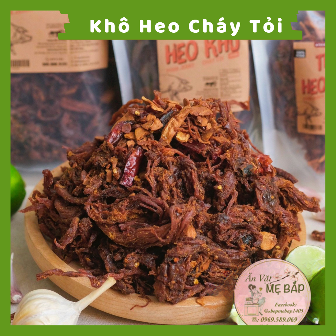 Thịt khô heo cháy tỏi ớt 200g - thịt heo khô nhà làm - bách hoá nhà bắp