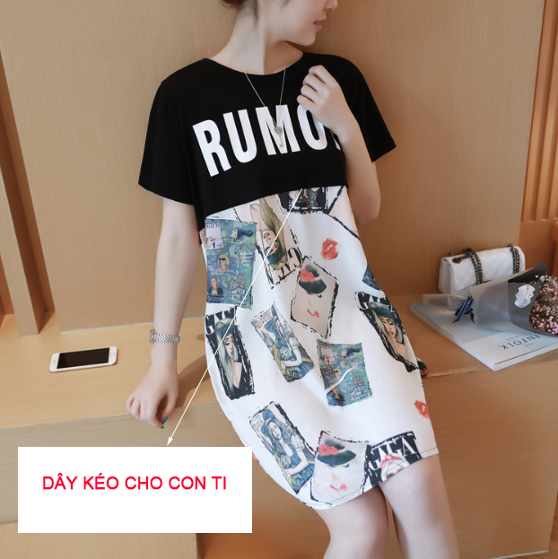 Đầm bầu váy bầu cho con bú