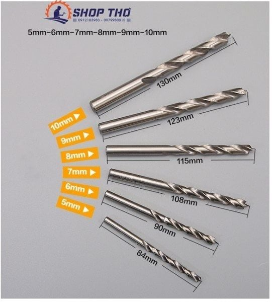 Mũi khoan gỗ wnew có định tâm 6, 7, 8,9, 10mm chất lượng cao