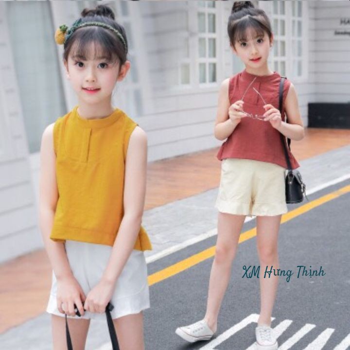 đồ bộ bé gái vải phi lụa 5 - 14 tuổi 0050