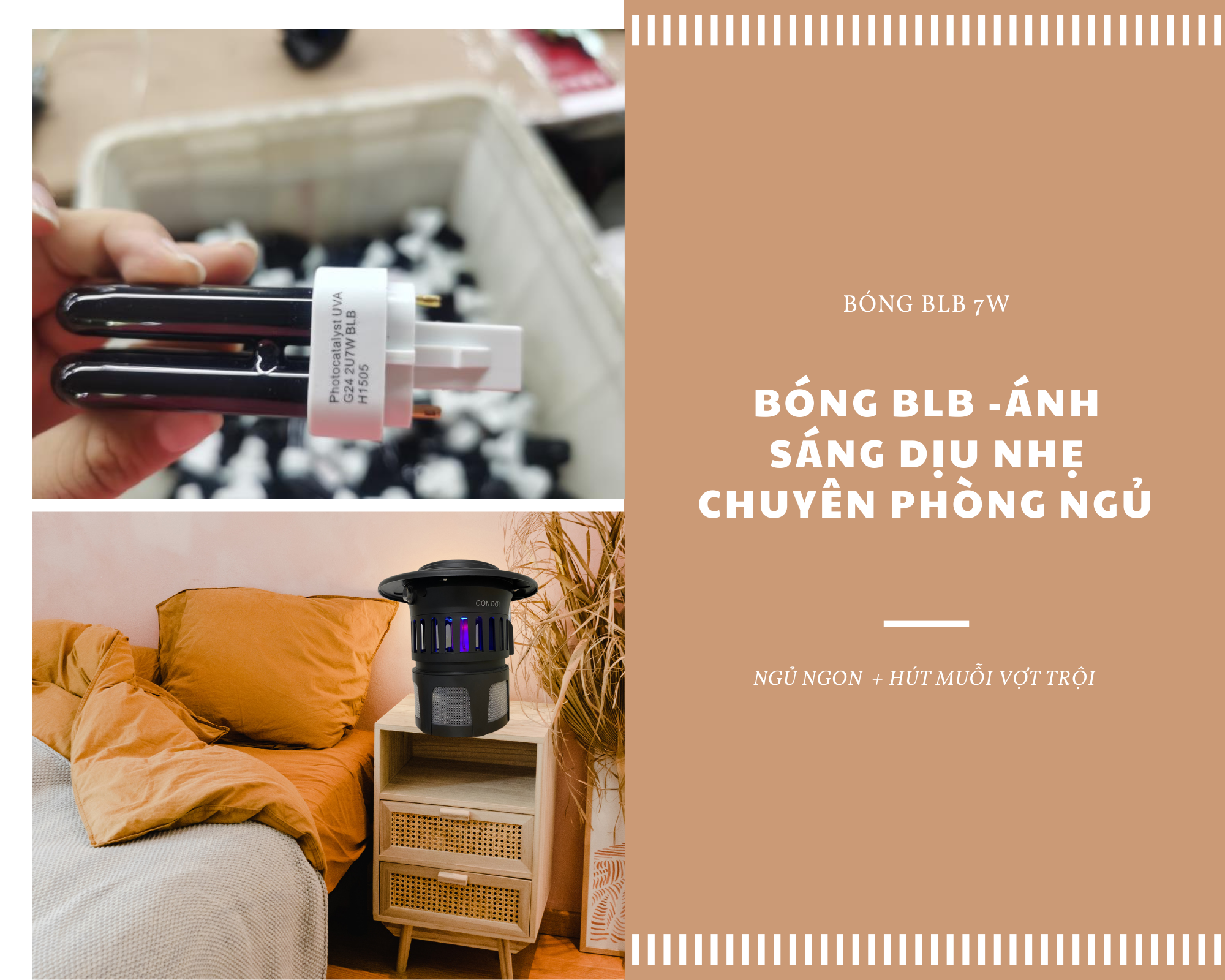 Đèn bắt muỗi con dơi model cn06-bóng đèn BLB-chống nước