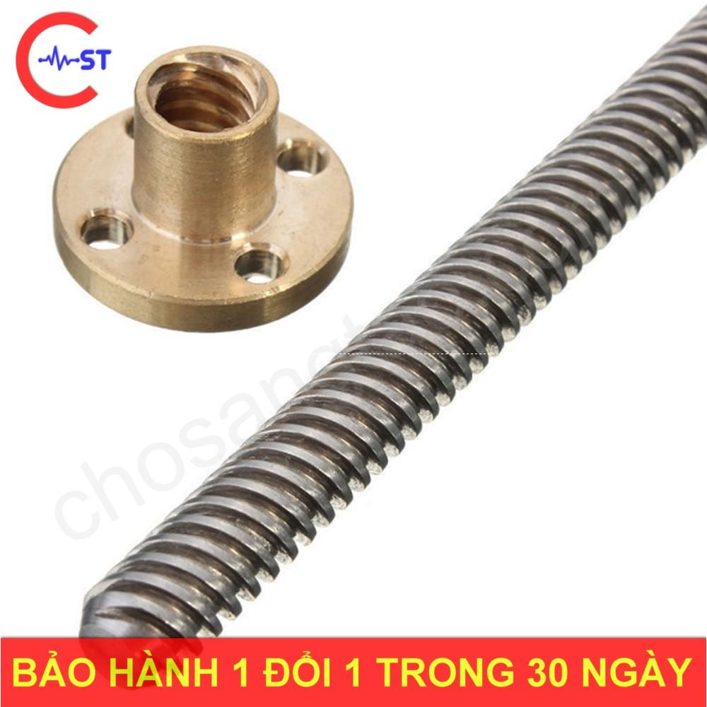 Vitme T8 300mm + Đai ốc