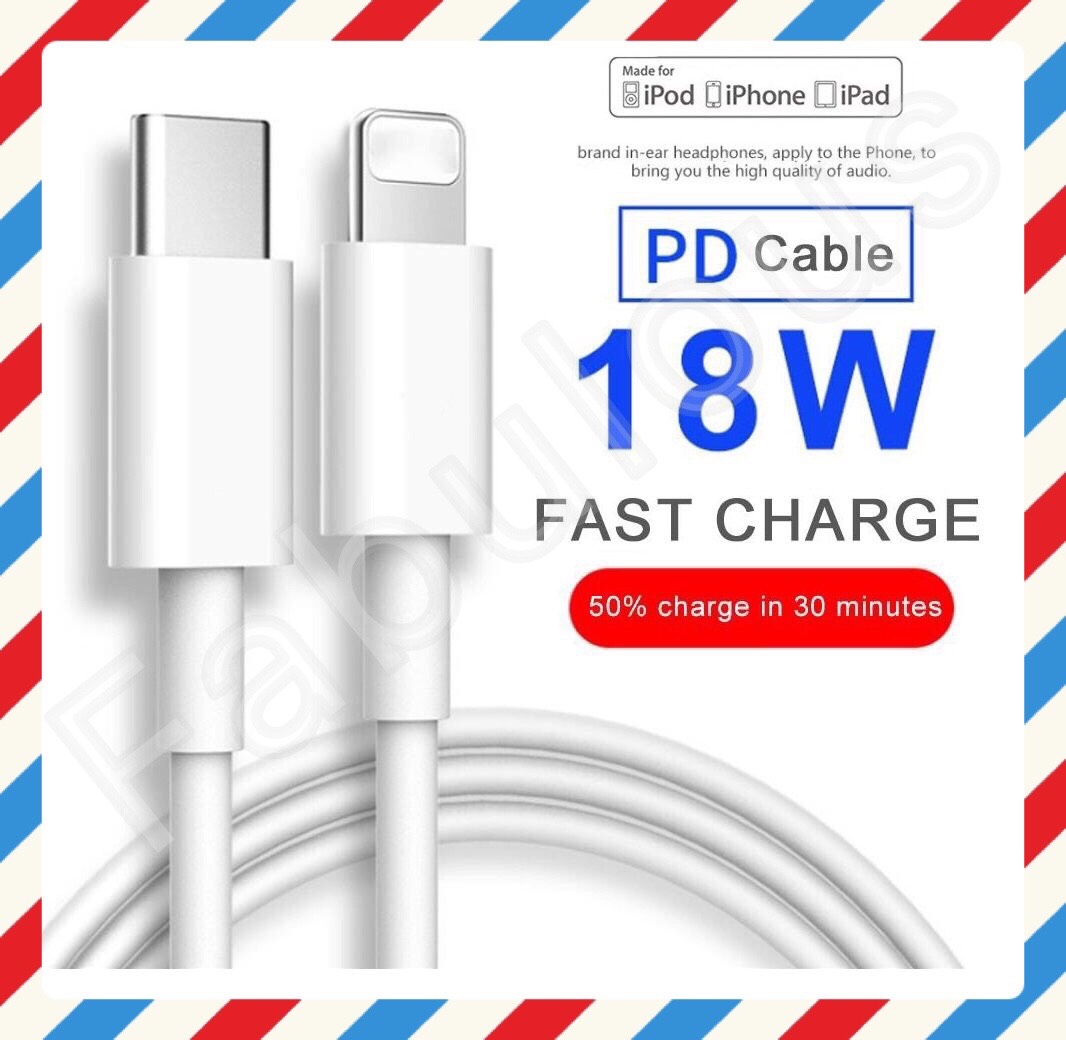 Cáp Sạc Nhanh PD 18W Lightning USB Cho iPhone IPad Dài 1m 2m