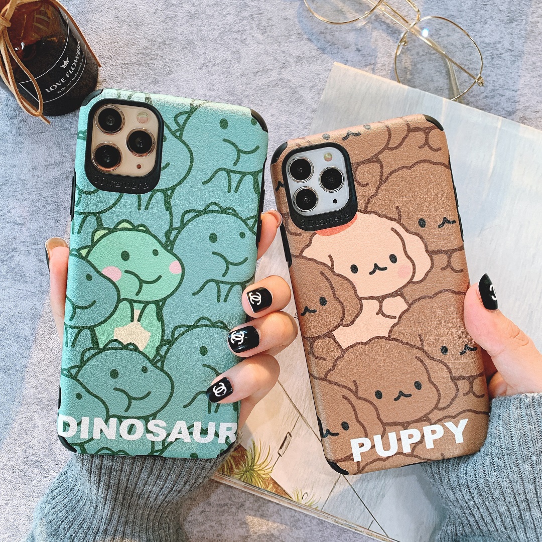Ốp Lưng Da IMD Dinosaur x Puppy