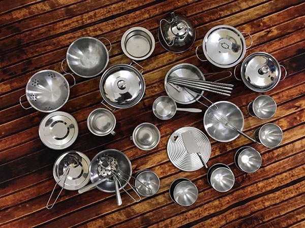 Đồ chơi nấu ăn inox 25 món cho bé