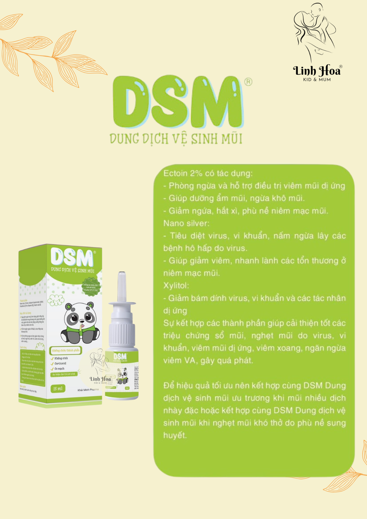 DUNG DỊCH VỆ SINH MŨI DSM - lọ 15ml