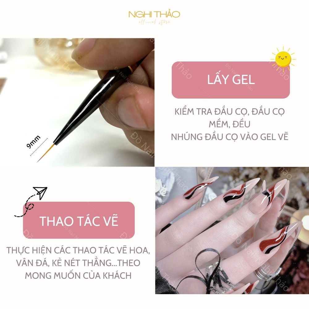 Cọ nét nail 9mm Jeliva 01
