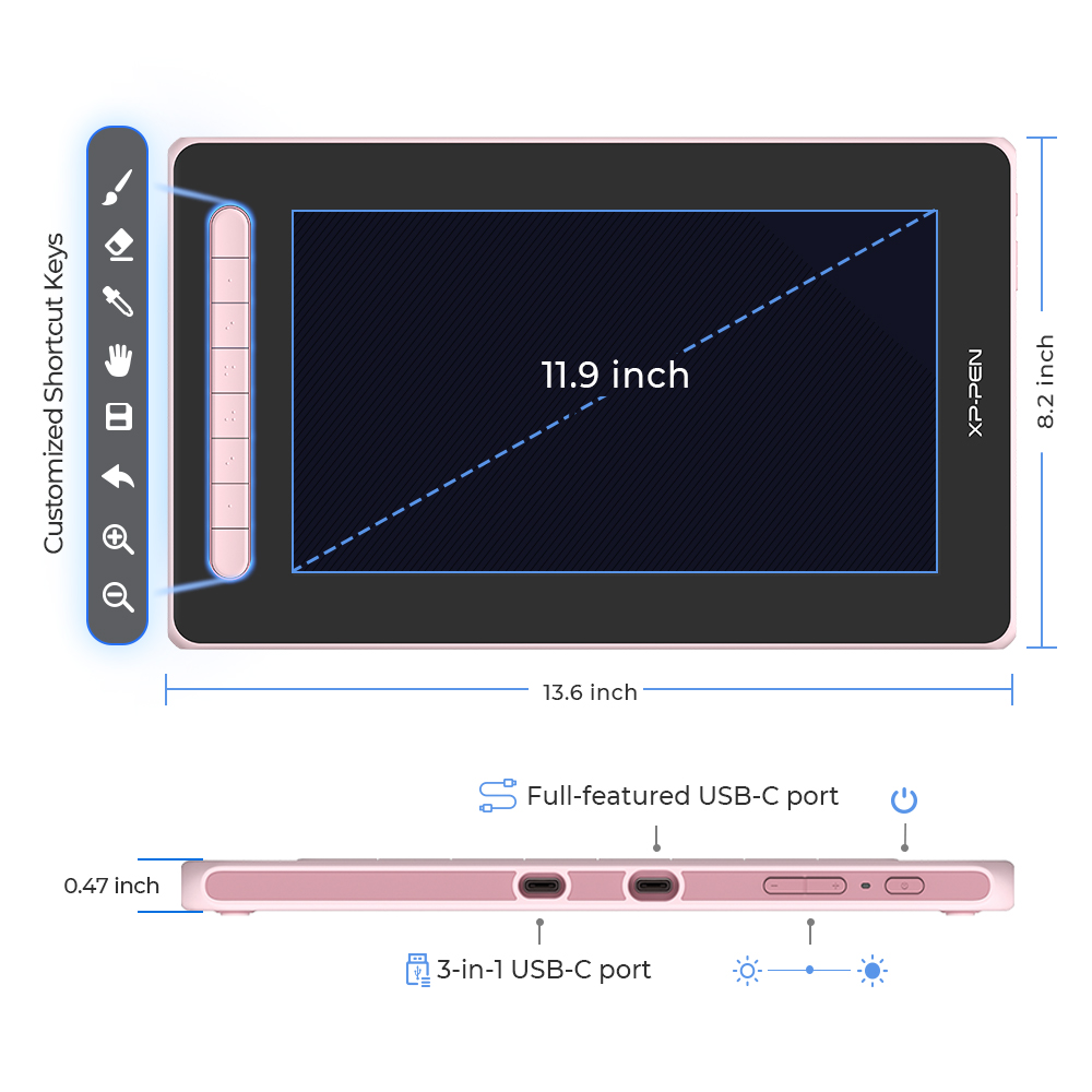 【XPPen】Màn hình bút vẽ Artist 12 (2nd gen) với bút cảm ứng X3 Elite Hỗ trợ chức năng nghiêng với công nghệ cán hoàn toàn Gam màu 127% sRGB với 8192 cấp độ Bút cảm ứng không dùng pin （Giao hàng tận nơi + Bảo hành 1 năm）