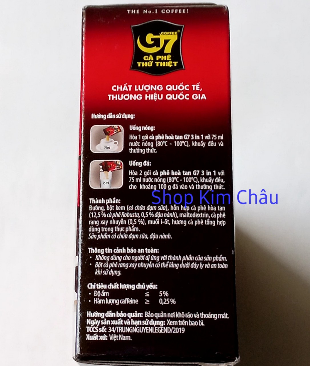 [21gói x 16g] Cà phê hòa tan 3in1 G7 hộp 336g