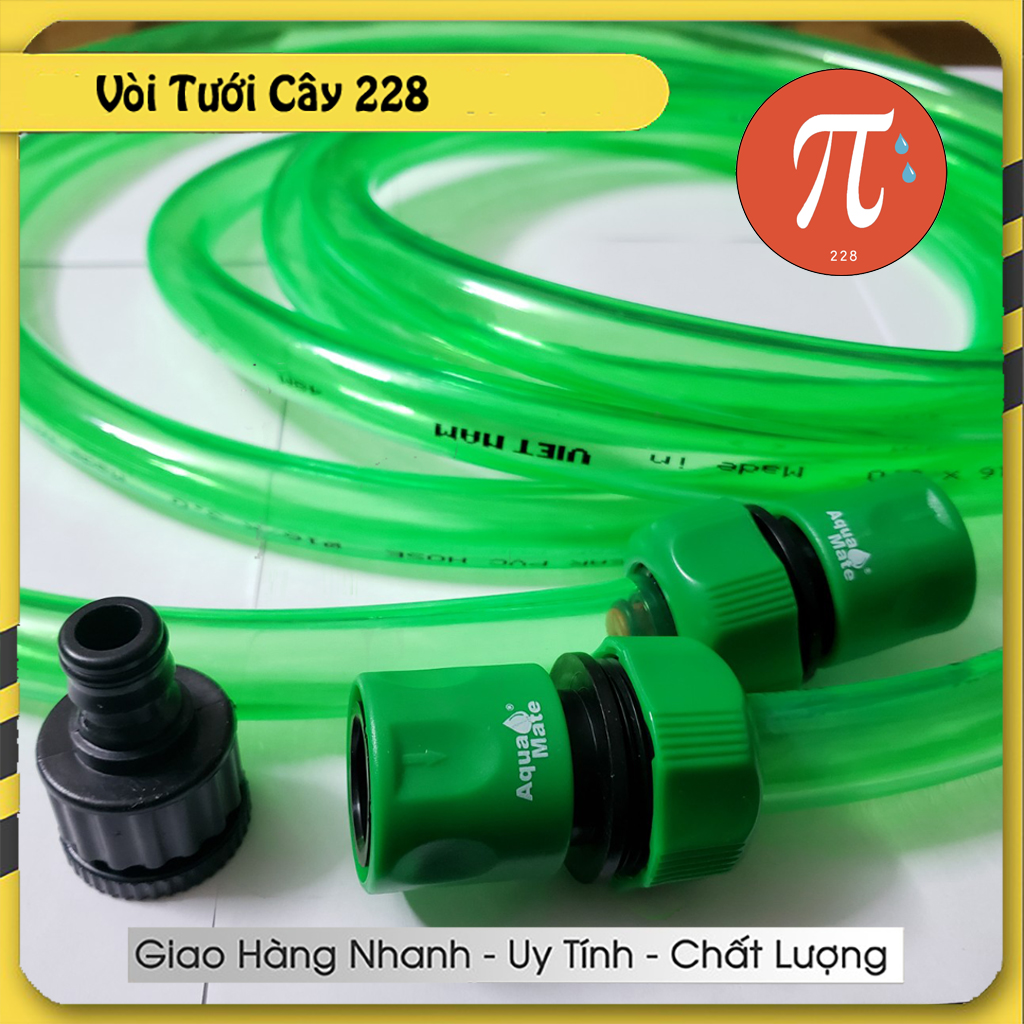 5 - 10 mét dây ống dẻo chống gập siêu dầy siêu bền phi 16 Phú Thịnh kèm khớp nối nhanh Aquamate