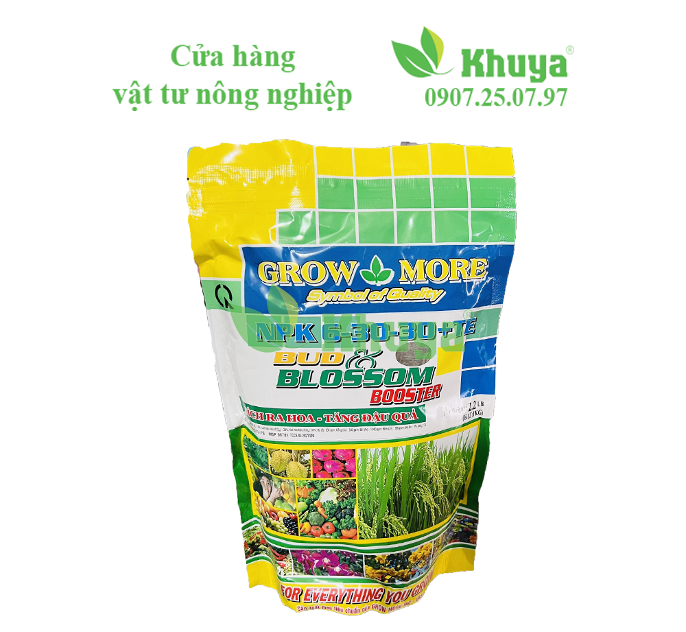 Phân bón Growmore NPK 6-30-30+TE 1kg Kích ra hoa - Tăng đậu quả