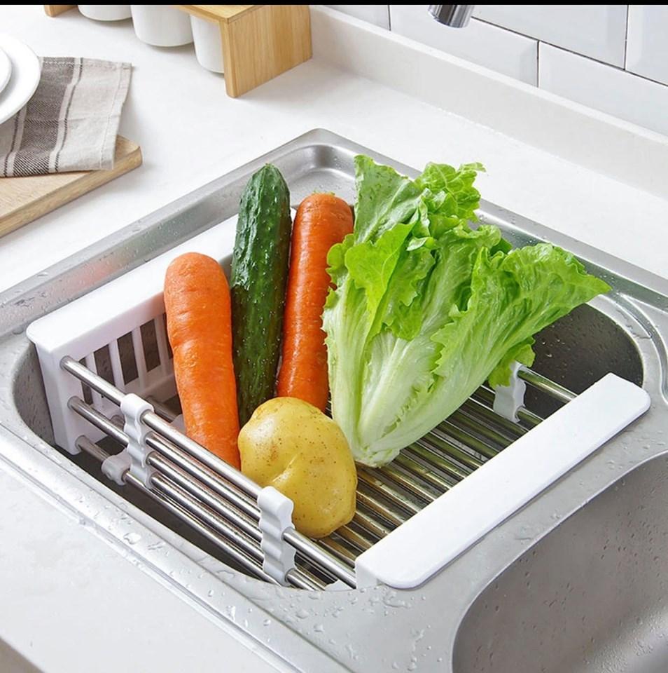 Rổ inox đa năng, rổ ráo nước chậu rửa chén