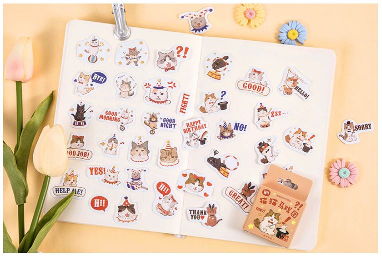 Bộ 46 Sticker Mèo Ảo Thuật E110