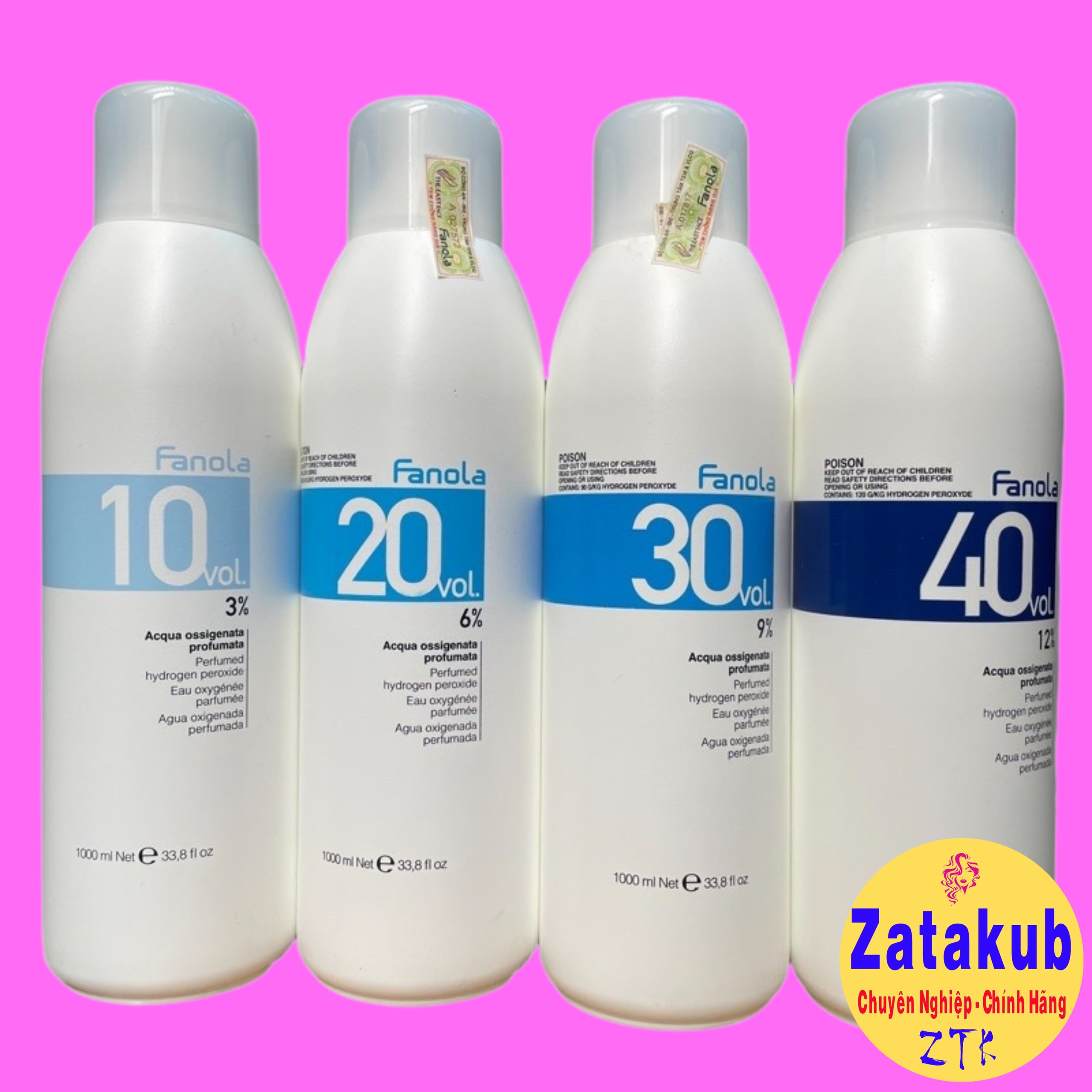 Oxy trợ nhuộm Fanola Perfumed Hydrogen Peroxide 1000ml