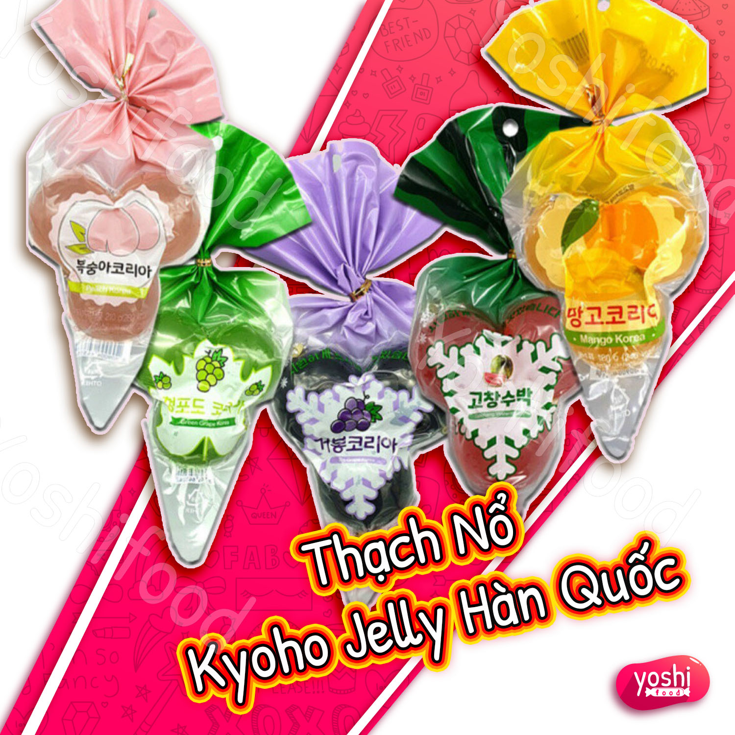 Thạch Nổ Kyoho Jelly Hàn Quốc 3 Viên Đào 90gr