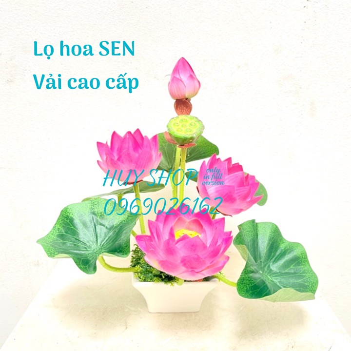 LỌ HOA SEN VẢI CAO CẤP TRANG TRÍ NHÀ CỬA (20x23cm)
